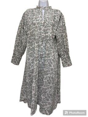 Karni floral midi dress women L mock neck long sleeves cottage-core fairy boho